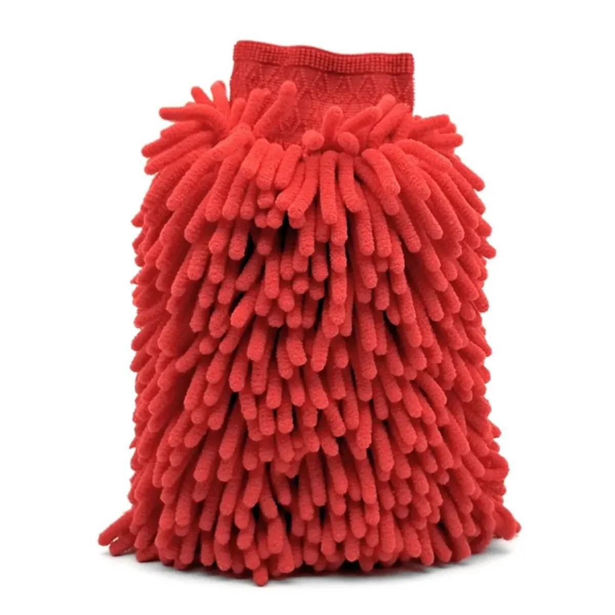 Microfiber Car Wash Mitt Double Sided Chenille Auto Gloves Ultra Absorbent Wash Car Sponge Scratch Free Microfiber Car Cleaning, Red